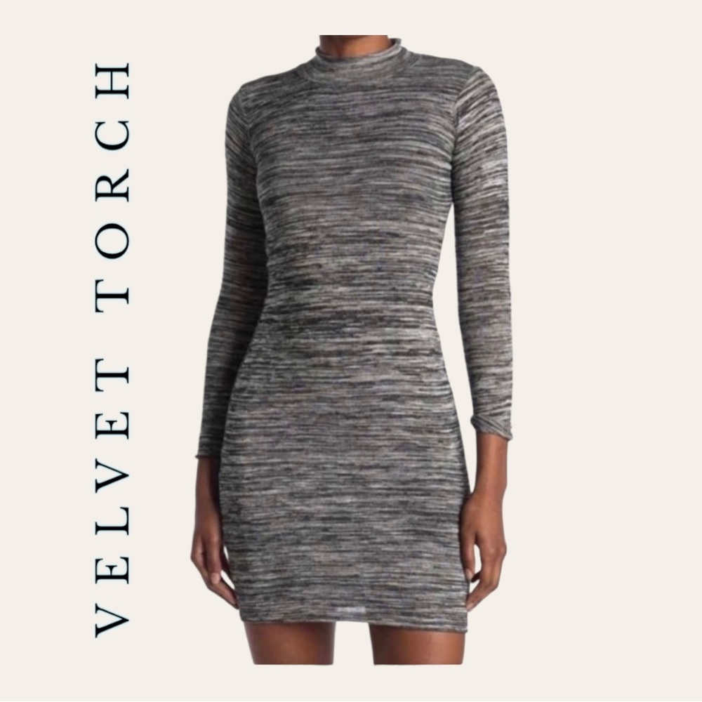 WOMEN’S VELVET TORCH LONG SLEEVE SWEATER DRESS FULLY LINED SIZE MEDIUM